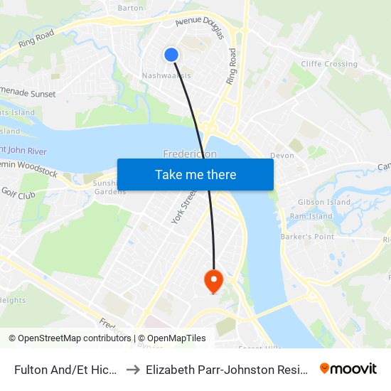 Fulton And/Et Hickory to Elizabeth Parr-Johnston Residence map