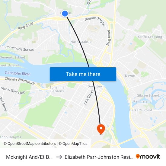 Mcknight And/Et Barton to Elizabeth Parr-Johnston Residence map