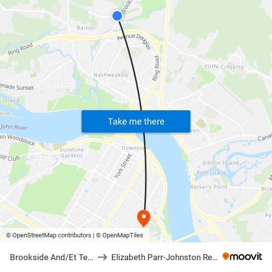 Brookside And/Et Terrance to Elizabeth Parr-Johnston Residence map