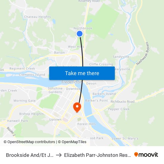 Brookside And/Et Jacob to Elizabeth Parr-Johnston Residence map