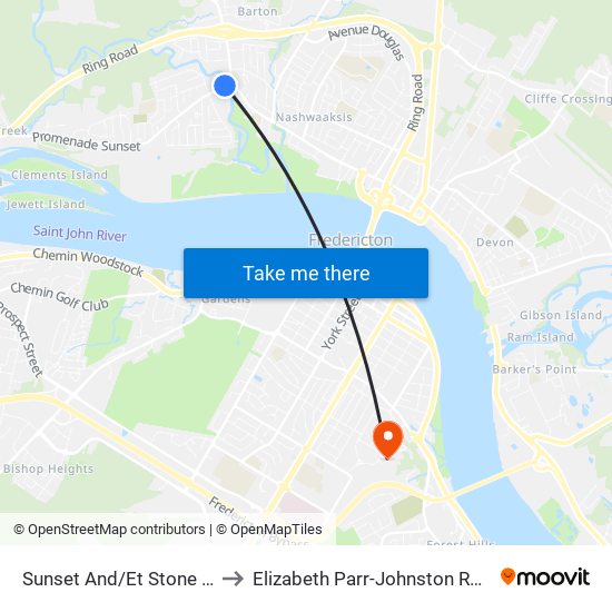 Sunset And/Et Stone Bridge to Elizabeth Parr-Johnston Residence map