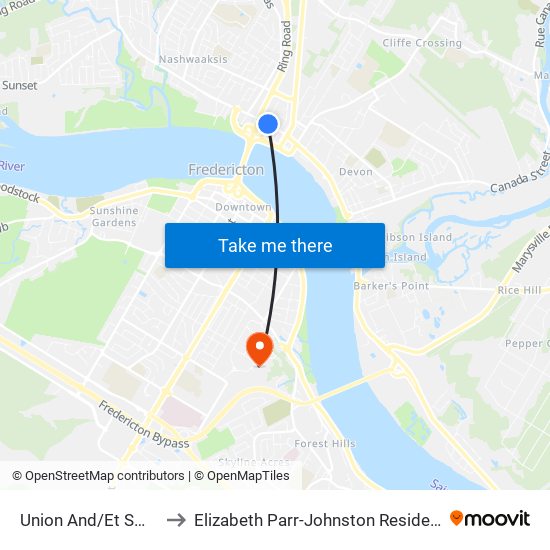 Union And/Et Smith to Elizabeth Parr-Johnston Residence map