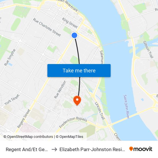 Regent And/Et George to Elizabeth Parr-Johnston Residence map