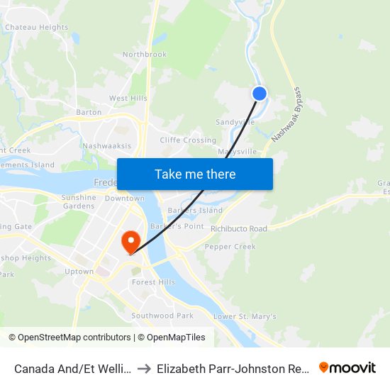 Canada And/Et Wellington to Elizabeth Parr-Johnston Residence map