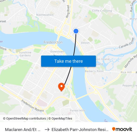 Maclaren And/Et Cliffe to Elizabeth Parr-Johnston Residence map