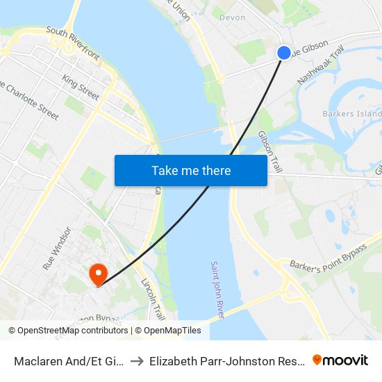 Maclaren And/Et Gibson to Elizabeth Parr-Johnston Residence map