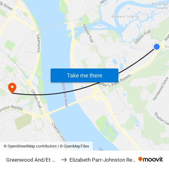 Greenwood And/Et Barkers to Elizabeth Parr-Johnston Residence map