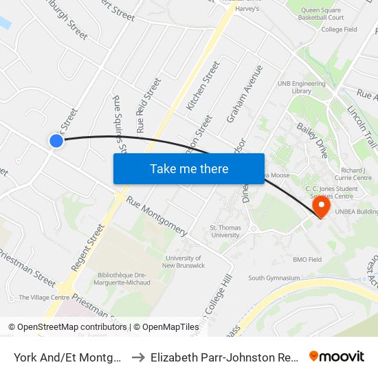 York And/Et Montgomery to Elizabeth Parr-Johnston Residence map