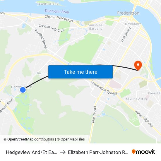 Hedgeview And/Et Eastwood to Elizabeth Parr-Johnston Residence map