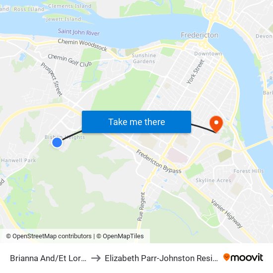 Brianna And/Et Lorilynn to Elizabeth Parr-Johnston Residence map