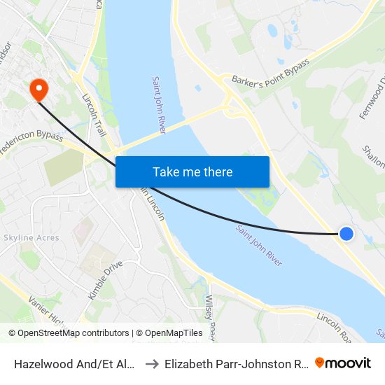 Hazelwood And/Et Alderwood to Elizabeth Parr-Johnston Residence map