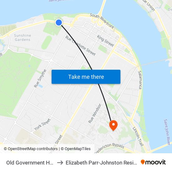 Old Government House to Elizabeth Parr-Johnston Residence map