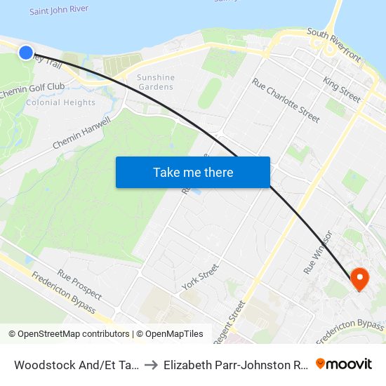 Woodstock And/Et Talmadge to Elizabeth Parr-Johnston Residence map