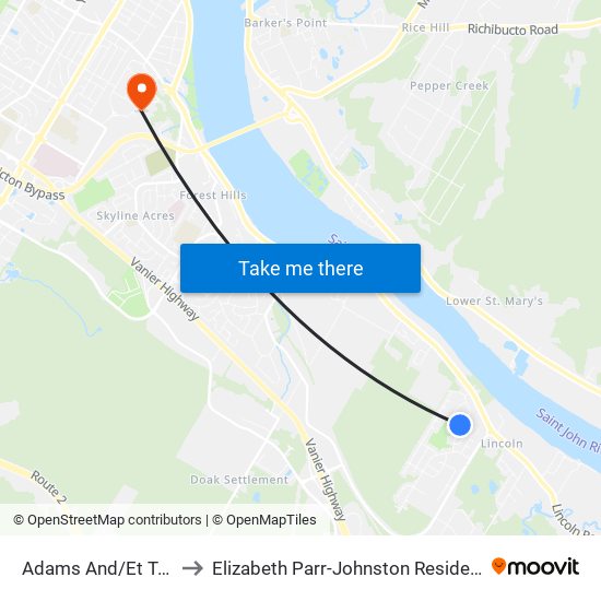 Adams And/Et Trail to Elizabeth Parr-Johnston Residence map