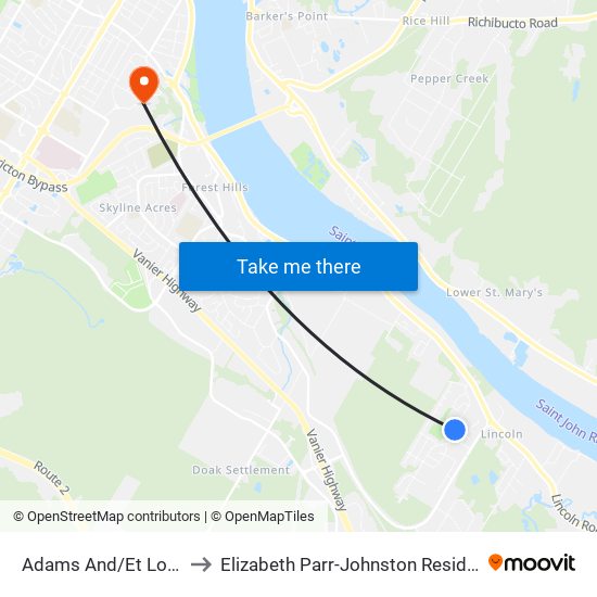 Adams And/Et Logan to Elizabeth Parr-Johnston Residence map