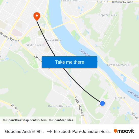 Goodine  And/Et Rhonda to Elizabeth Parr-Johnston Residence map