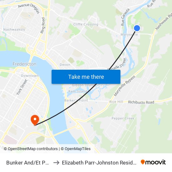 Bunker And/Et Perry to Elizabeth Parr-Johnston Residence map