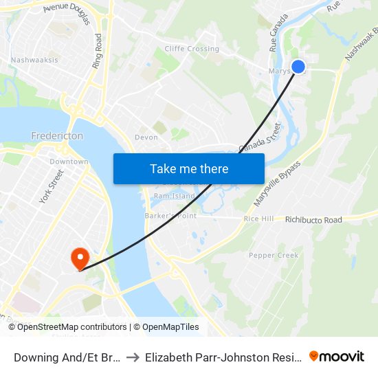 Downing And/Et Bridge to Elizabeth Parr-Johnston Residence map