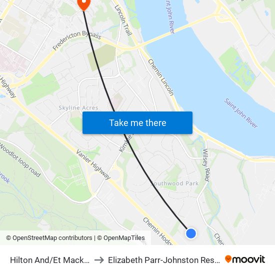 Hilton And/Et Mackenzie to Elizabeth Parr-Johnston Residence map