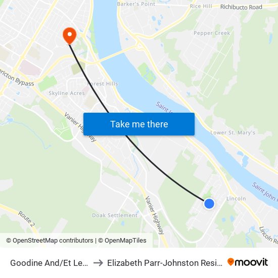Goodine And/Et Leisure to Elizabeth Parr-Johnston Residence map