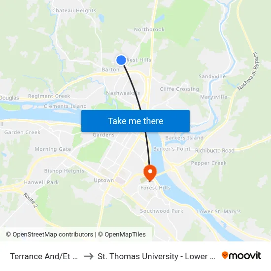 Terrance And/Et Stairs to St. Thomas University - Lower Campus map