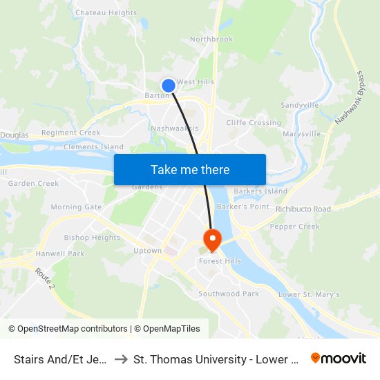 Stairs And/Et Jeremy to St. Thomas University - Lower Campus map