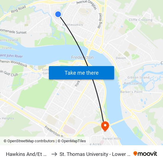 Hawkins And/Et Wilcox to St. Thomas University - Lower Campus map