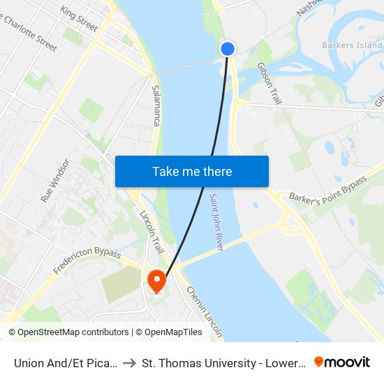 Union And/Et Picaroons to St. Thomas University - Lower Campus map