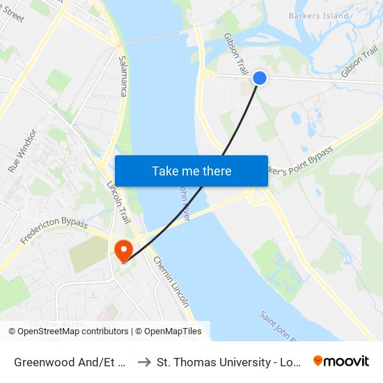 Greenwood And/Et Davenport to St. Thomas University - Lower Campus map