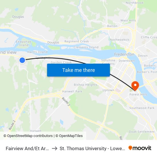 Fairview And/Et Arlington to St. Thomas University - Lower Campus map