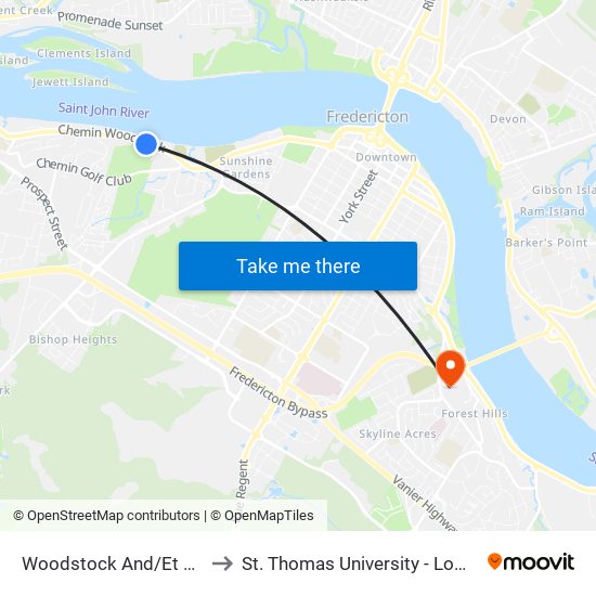 Woodstock And/Et Talmadge to St. Thomas University - Lower Campus map