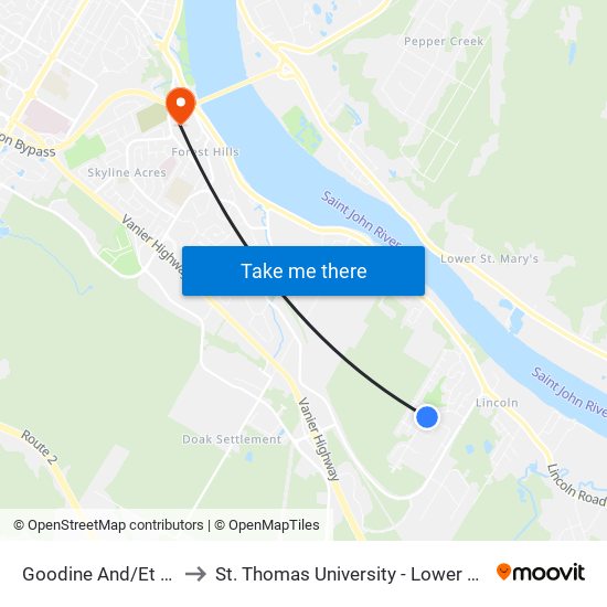 Goodine And/Et Spiro to St. Thomas University - Lower Campus map