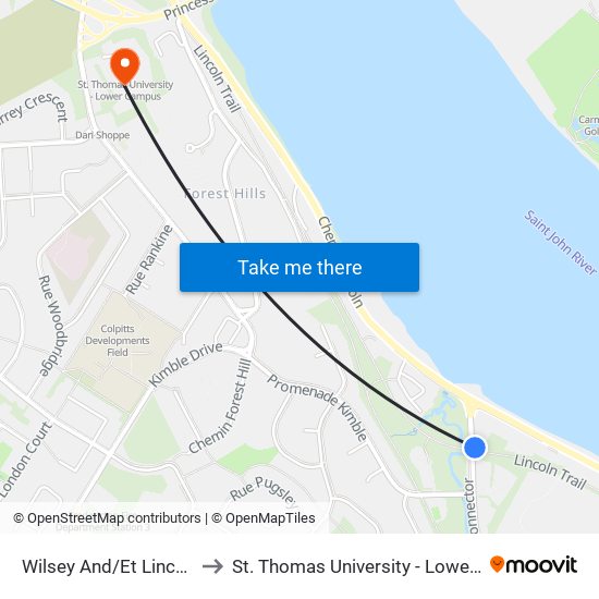 Wilsey And/Et Lincoln Trail to St. Thomas University - Lower Campus map