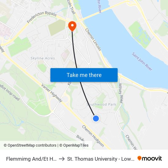 Flemmimg And/Et Hatheway to St. Thomas University - Lower Campus map