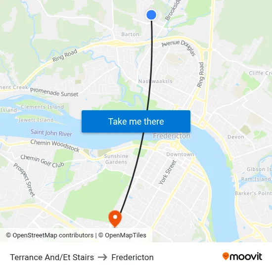 Terrance And/Et Stairs to Fredericton map