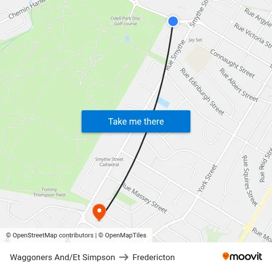 Waggoners And/Et Simpson to Fredericton map