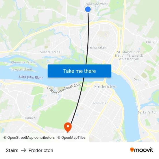 Stairs to Fredericton map