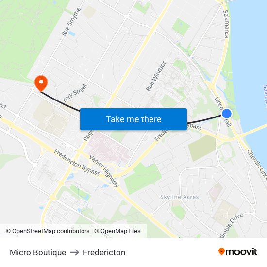 Micro Boutique to Fredericton map