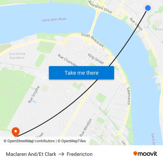 Maclaren And/Et Clark to Fredericton map