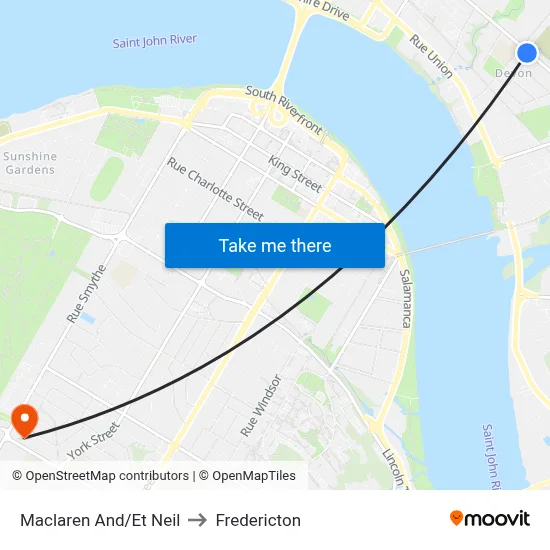 Maclaren And/Et Neil to Fredericton map
