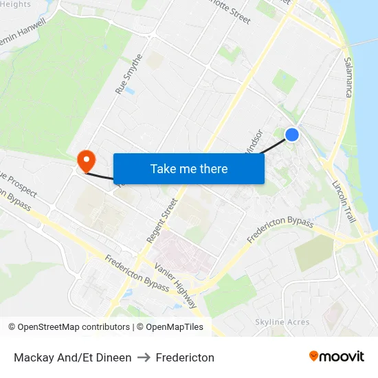 Mackay And/Et Dineen to Fredericton map