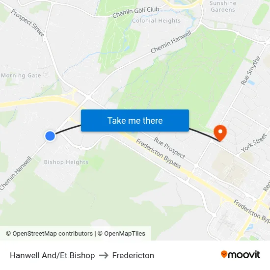 Hanwell And/Et Bishop to Fredericton map