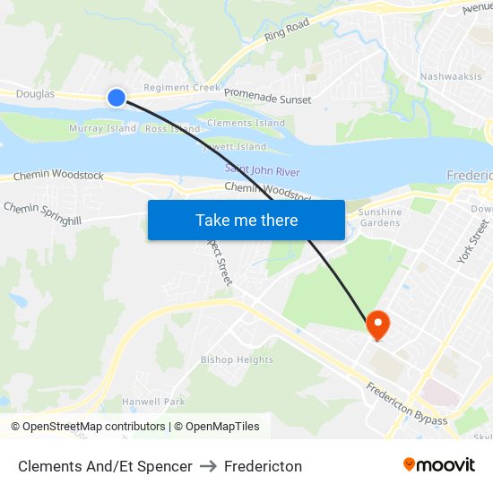 Clements And/Et Spencer to Fredericton map