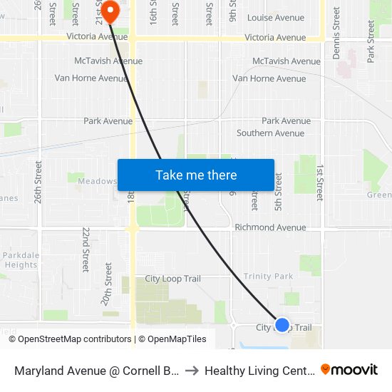 Maryland Avenue @ Cornell Bay to Healthy Living Centre map
