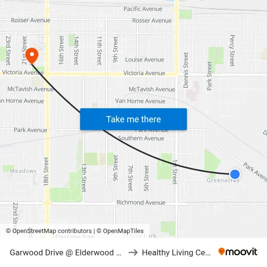 Garwood Drive @ Elderwood Cres to Healthy Living Centre map