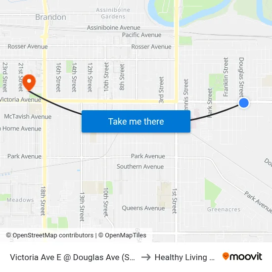 Victoria Ave E @ Douglas Ave (South Side) to Healthy Living Centre map