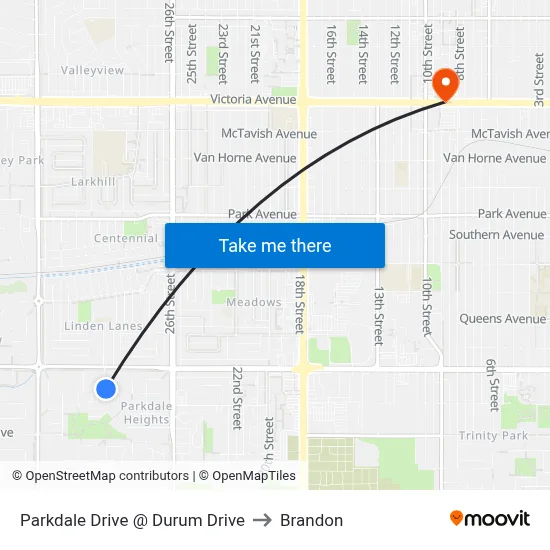 Parkdale Drive @ Durum Drive to Brandon map