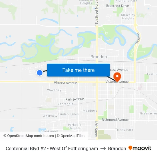 Centennial Blvd #2 - West Of Fotheringham to Brandon map