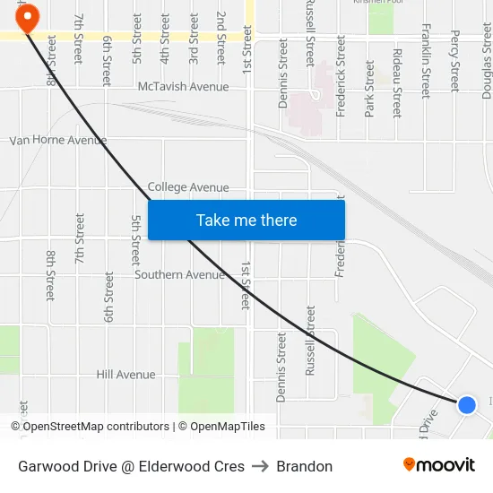 Garwood Drive @ Elderwood Cres to Brandon map