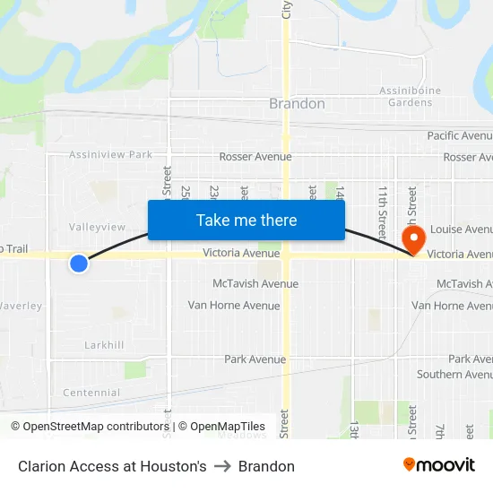 Clarion Access at Houston's to Brandon map
